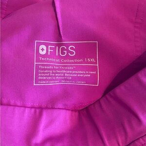 Figs Technical Collection Scrub Top in Vibrant Pink